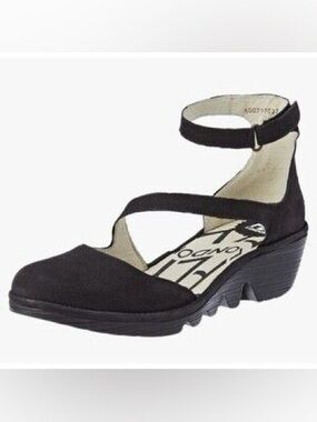 Fly London Piat Leather Wedges 5 Black